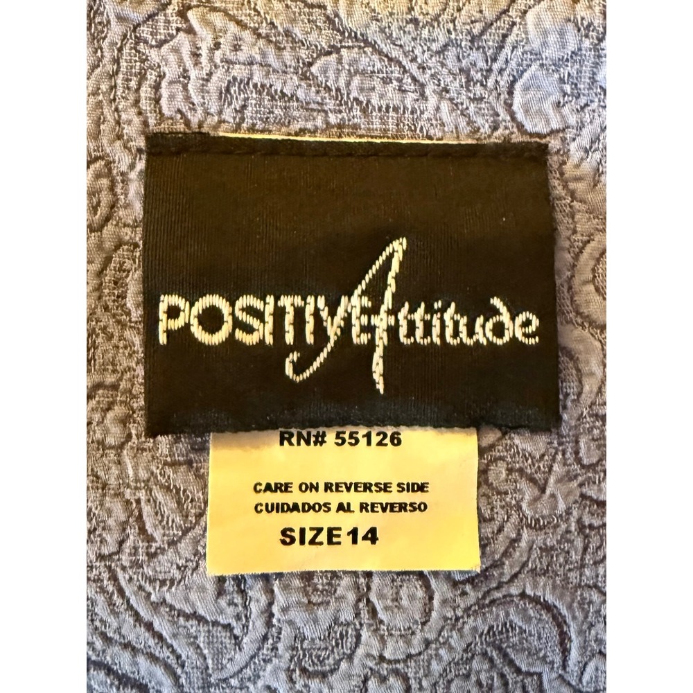 Positive Attitude Womens 3 Piece Skirt Suit Set Periwinkle Paisley Jacquard 14 - Picture 8 of 12